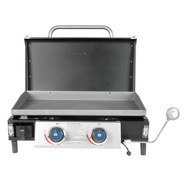 Razor Griddle GGT2131M Gril Portatif au Propane LP à 2 Brûleurs de 25 Pouces, Acier