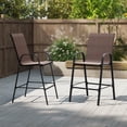 thumbnail image 1 of Costway 2 PCS Outdoor Bar Stools 29" Fabric Bar Height Stools with Armrests & Footrest Brown, 1 of 10