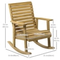 thumbnail image 3 of Outsunny Outdoor Rocking Chair Wooden Rocking Chair, Light Brown, 3 of 10