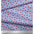 thumbnail image 2 of Soimoi Poly Georgette Fabric Leaves & Poppy Floral Print Fabric by the Yard 42 Inch Wide, 2 of 6