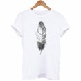 thumbnail image 3 of EQWLJWE Liquidation d'Économies d'Été! T-shirt à Col Rond pour Femme à Manches Courtes, Mode, Imprimé Plume, Haut T-shirt Tee Blouse, Hauts d'Été pour Femmes 2023, 3 of 4