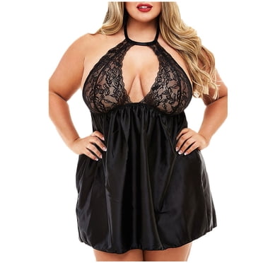 Sous-vêtements Invisibles Femme Grande Taille Aguichant Lingerie Femme Dentelle Dos Nu Ajouré Tentation sous-Vêtements Nuisette Tenue de Nuit Ensemble Hauts Femme Grande Taille Hauts Femme Grande Taille