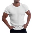 thumbnail image 1 of asjyhkr Plus Size T Shirts for Men Crewneck Knit Tops Stretchy Casual Workout Solid Basic T Shirts, 1 of 6