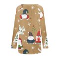 thumbnail image 5 of T-shirts pour Femmes Femmes Décontracté Imprimé Noël Ample Manches Longues Col Rond Hauts Blouses pour Femmes Tenue de Bureau Décontractée en Liquidation, 5 of 5