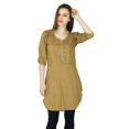 thumbnail image 2 of Phagun Kurta Indienne de Designer Décontractée pour Femmes Kurti Unie Brune Haut en Rayonne Tunique Robe, 2 of 8
