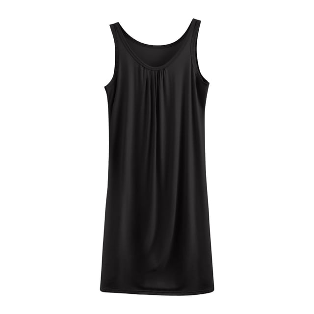 Wdfiry Nuisette pour Femmes en Modal Grande Taille Sans Manches Débardeur Robe de Nuit Couleur Unie Décontractée Froncée Longue Robe de Nuit Tenue d'Intérieur