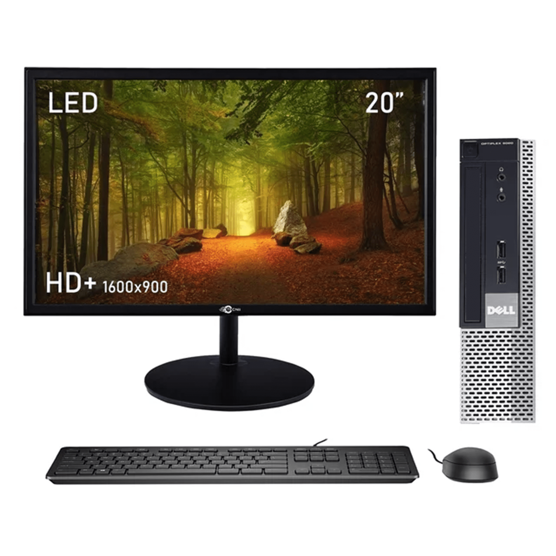 Dell Optiplex USFF Business Computer - Intel Core i5 Processor - 16GB RAM 250GB SSD ,20 inch monitor + USB webcam- WiFi - Windows 11 Pro
