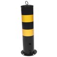 thumbnail image 4 of TAILTOSS 1Set Steel Parking Barrier Safety Bollards Cylindrical For Commercial Users Black Yellow, 4 of 8