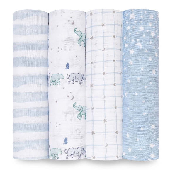 Aden + Anais Classic Ensemble de 4 Langes en Mousseline - Étoile Montante
