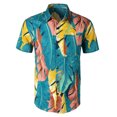 thumbnail image 1 of Leutsin Chemise Décontractée Imprimée à Manches Courtes pour Hommes, Chemise Hawaïenne, 1 of 4