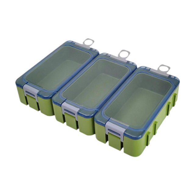 DYNWAVECA 3 Pieces Fishing Accessories Box Fly Fishing Box Waterproof Fishing Lure Box green