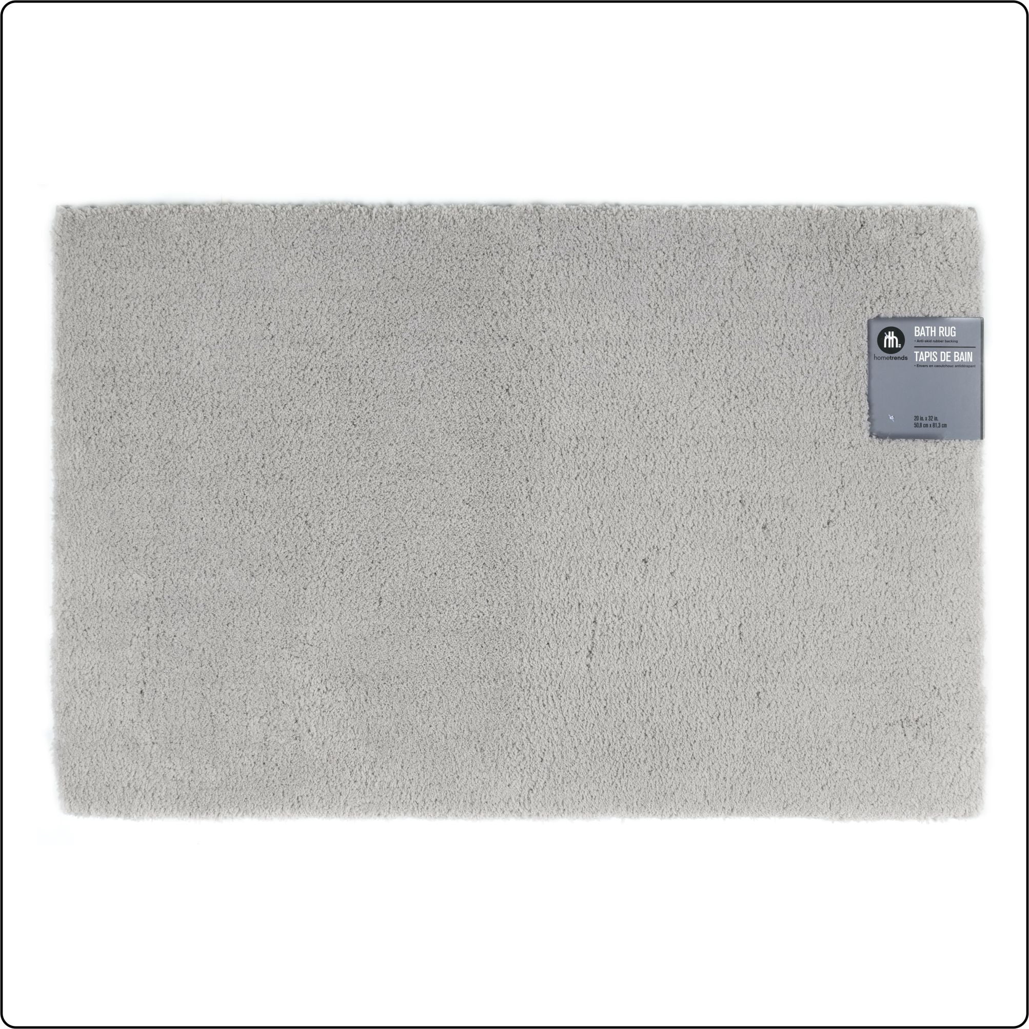 Tapis de bain en polyester gris clair uni 3K Hometrends