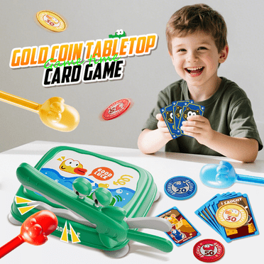 Coin Drop & Card Game Set for Kids, Crocodile Board Game Creative Interaction Tabletop Educational Toys for Boys Girls Ages 3+ Gifts(Green)