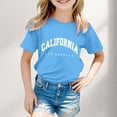 thumbnail image 2 of FhsagQ le 7 Juillet Garçon et Fille Mode Décontractée Imprimé Col Rond Ample Manche Courte T-Shirt Haut Petites Filles le 7 Juillet T-Shirts Taille 7/8 Printemps Printemps Bleu 11-12 Ans, 2 of 4