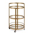thumbnail image 1 of Henn&Hart 21" Brass Finish Metal/Glass Bar Cart, 1 of 7