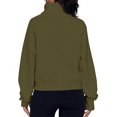 thumbnail image 4 of Womens Half Zip Hoodies Plus Size Fleece Sweatshirt Thumb Hole Cropped Pullover Fall Winter Tops, 4 of 5