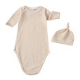thumbnail image 1 of 2 Pcs Nouveau-Né Fille Garçon Robe Nouée de Retour à la Maison Unisexe Tenue de Nuit Pyjamas, 1 of 6
