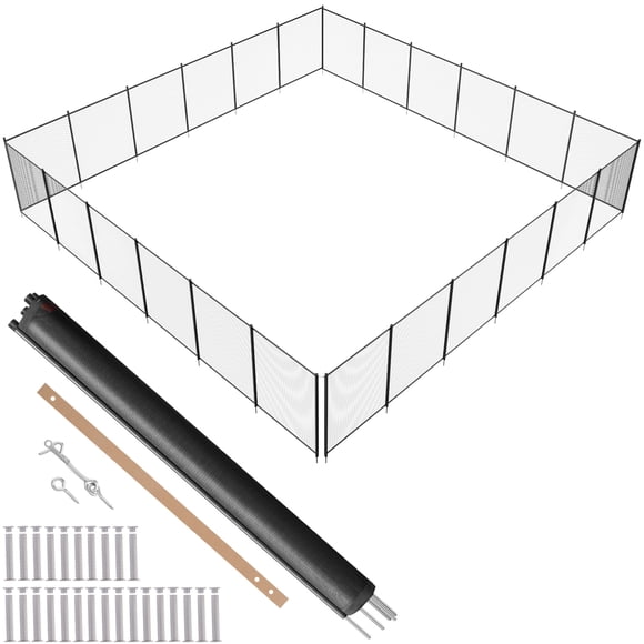 VEVOR Clôture de Piscine, Clôtures de Piscine 4 x 72 Pi pour Piscines Creusées, Clôture de Piscine Amovible de Sécurité pour Enfants