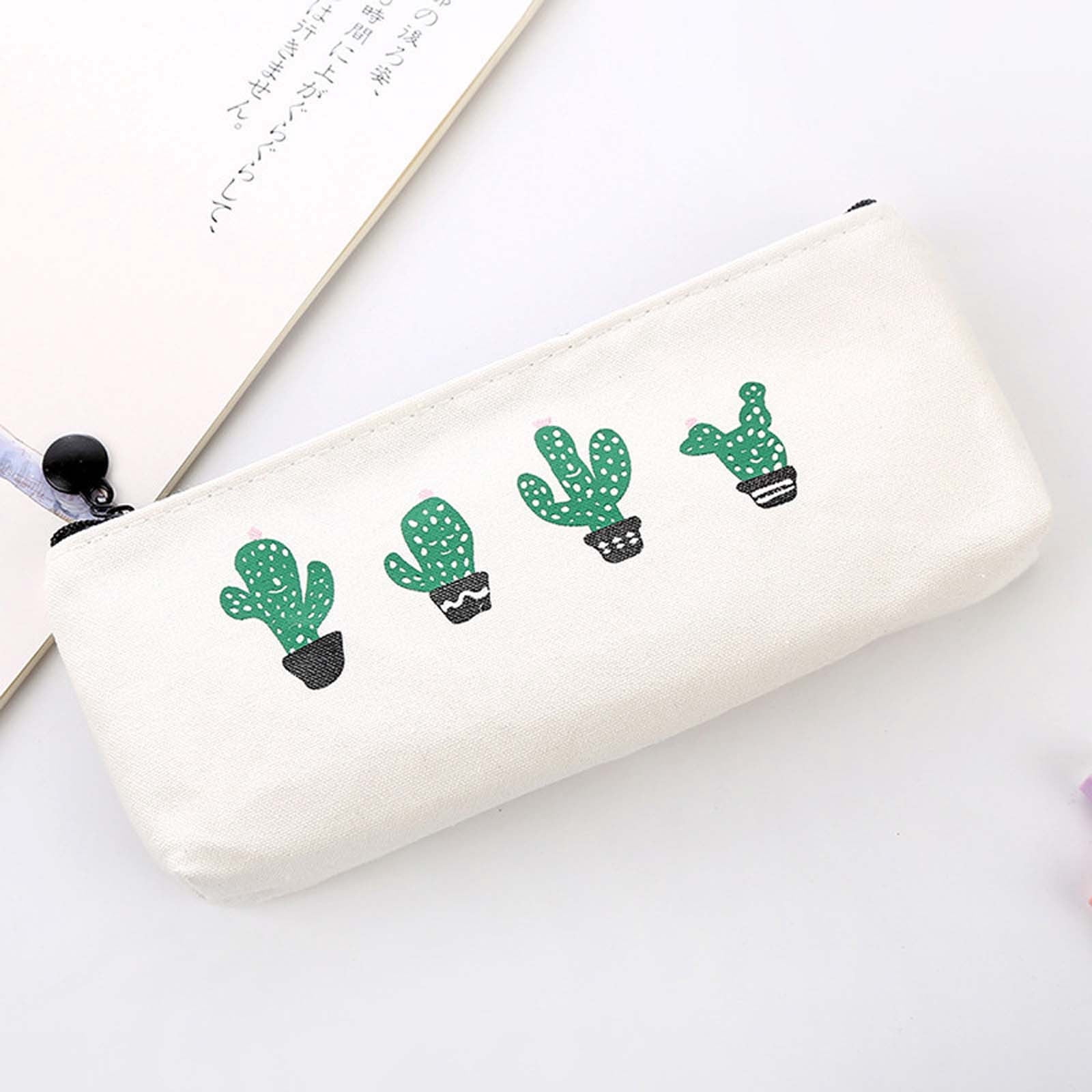 Kcavykas Rangement Maison, Rangement, Trousse à Crayons Cactus Boîte de Rangement pour Papeterie Sac en Toile Créatif pour École