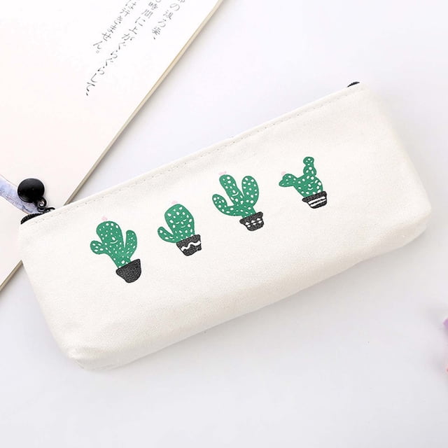 Kcavykas Rangement Maison, Rangement, Trousse à Crayons Cactus Boîte de Rangement pour Papeterie Sac en Toile Créatif pour École