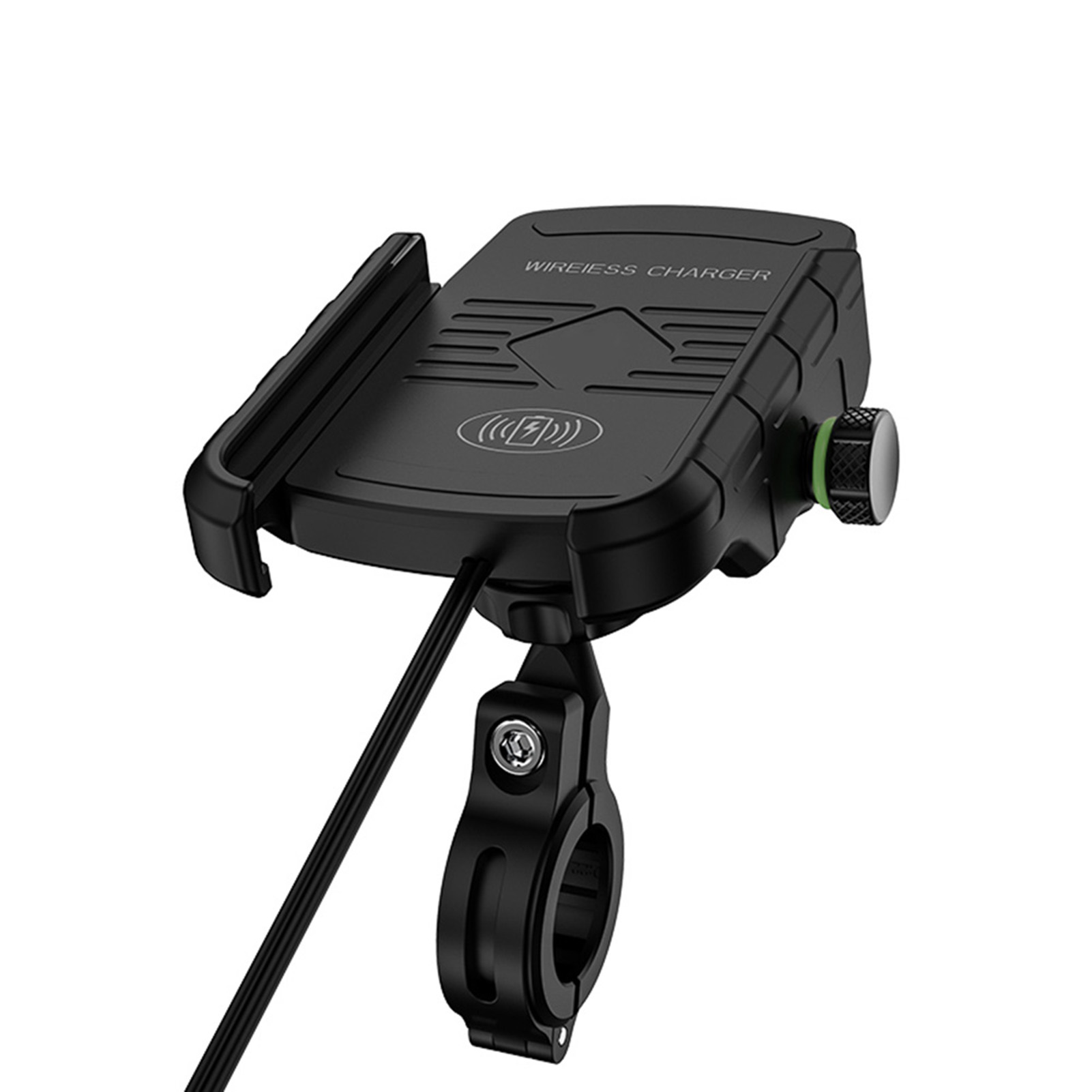 15W Motorcycle Phone Holder Wireless Charger USB Quick Charging 2 in 1 Aluminium Motorcycle Phone