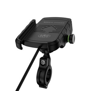 15W Motorcycle Phone Holder Wireless Charger USB Quick Charging 2 in 1 Aluminium Motorcycle Phone
