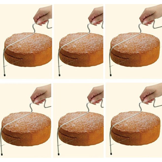 Niveleur de Gâteau à Fil Ajustable Coupe-Pâte à Pizza Outils en Acier Inoxydable