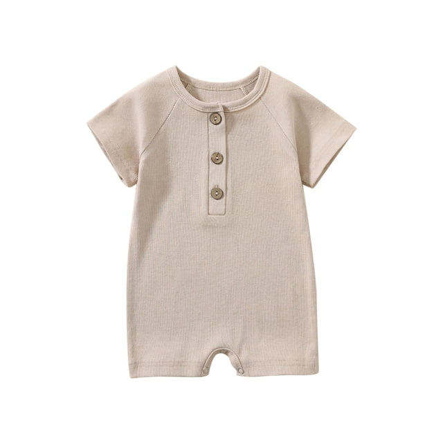 Birdeem Barboteuse T-Shirt à Manches Courtes Uni pour Tout-Petits Filles Garçons