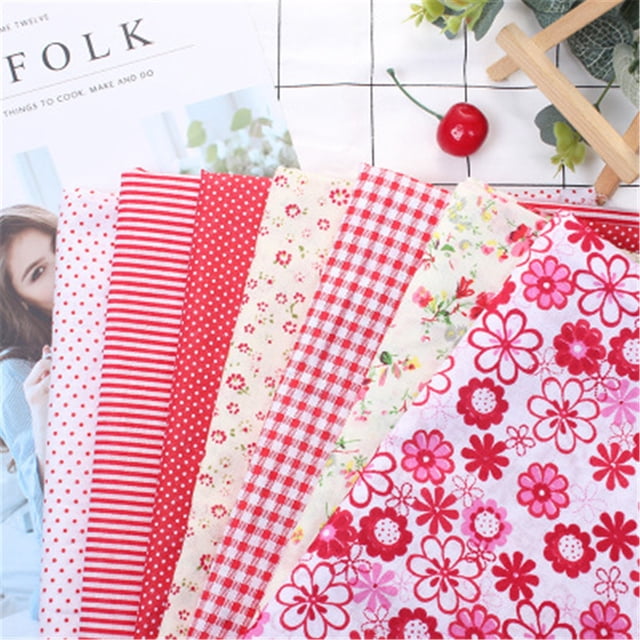 Fabric Squares for Quilting, Usavan 7PCS Pre-Cut Patchwork Fabric Bundle, Soft Breathable Cotton Squares for Sewing DIY Crafts Projects