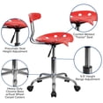 thumbnail image 2 of Vibrant Cherry Tomato and Chrome Swivel Task Chair with Tractor Seat, 2 of 8