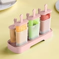 thumbnail image 4 of Kit de Moules à Glaces pour Crèmes Glacées Maison - Bac de Congélation en Plastique avec Système de Démoulage Facile, Grille à Glaçons, Rose, JKODE, 4 of 9