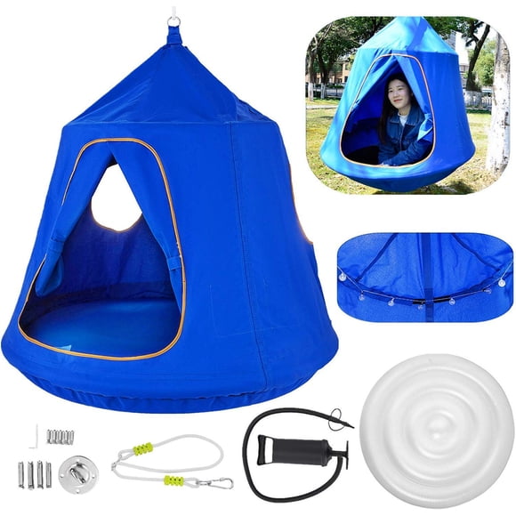 VEVOR Hanging Tree Tent 46 H x 43.4 Diam Hanging Tree House Tent with Led Lights