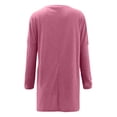 thumbnail image 4 of KIHOUT Spring Winter Womens Tops New Round Neck Long Sleeve Loose Pocket Solid Color Casual Top, 4 of 4