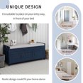 thumbnail image 4 of Banc de Rangement avec 3 Portes à Persiennes, Banc à Chaussures avec Coussin Amovible et Espace de Rangement Caché, 4 of 11