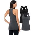 thumbnail image 1 of Women's Racerback Tank Tops Cotton Wide Strap Yoga Workout Undershirt Pack of 2, 1 of 7
