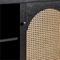 thumbnail image 3 of Pemberly Row Modern Arched Rattan 2-Door Wood Sideboard 58" - Black, 3 of 15