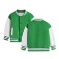 thumbnail image 4 of Jackets for Girls Child Autumn Spring Long Sleeved Color Block Baseball Green Girls Fall Tops ,5-6 Years, 4 of 4