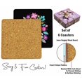 thumbnail image 4 of Inkdotpot Set of 6 Drink Coasters DecorativeNon,SlipCork Base4-inch Square PrintedCoastersEasy Clean- feminist quotes, 4 of 8