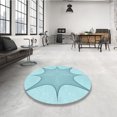 thumbnail image 4 of Ahgly Company Machine Washable Indoor Rectangle Transitional Electric Blue Area Rugs, 2' x 5', 4 of 7