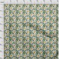 thumbnail image 4 of oneOone Popeline de Coton Verte Tissu Floral Matière de Robe Tissu Imprimé Tissu au Mètre 42 Pouces de Large, 4 of 4