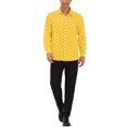 thumbnail image 2 of INSPIRE CHIC Men's Shirt Polka Dots Pattern Point Collar Long Sleeve Button Down Shirt 38 Yellow, 2 of 7
