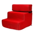 thumbnail image 1 of lionlar Comfortable Dog Stairs Ladder Ramp Cat Removable Pet Supplies 3 Steps for Indoor Red, 1 of 9