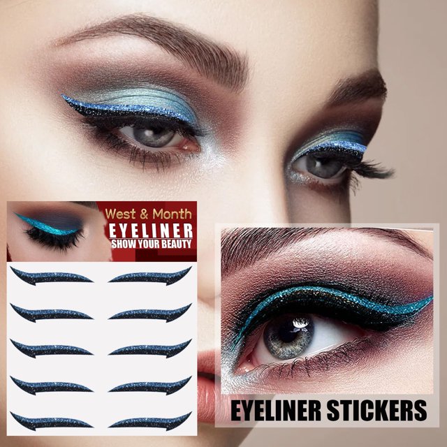 Lubelski 5Pairs Eyelid Sticker Self-adhesive Stylish PVC Ladies Girls Eyeliner Sticker for Party