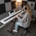 thumbnail image 2 of Costway 88-Key Electric Piano Keyboard with Adjustable Stand Stool, Light-up Keys & Buttons White, 2 of 10