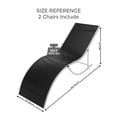 thumbnail image 4 of Chaises de Patio Chaises Longues d'Extérieur Ensemble de 2 - Inclinables Réglables, Textilène Noir, Cadre en Aluminium pour Bord de Piscine, Plage (Lot de 2), 4 of 7
