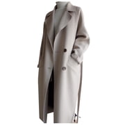 Baberdicy Womens Winter Coats Women, Womens Oversize Lapel Cashmere Wool Blend Belt Trench Coat Outwear Jacket Womens Winter Coats White Xl