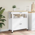 thumbnail image 3 of vidaXL Kitchen Trolley Rolling Cart on Wheels Living Room Solid Wood Pine, 3 of 6