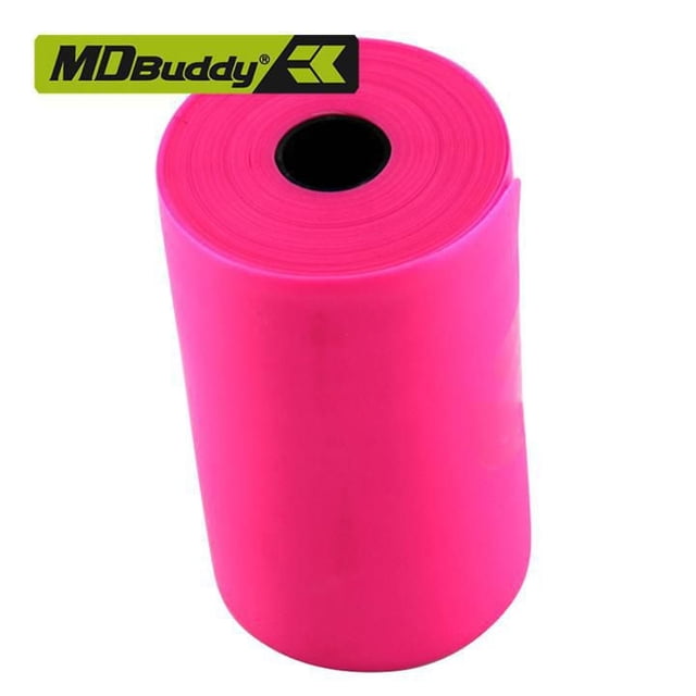 MD Buddy , Rouleau de Bande Thérapeutique Moyenne de 50 m en Rose Vif, Grande Bande Cylindrique de Résistance Sans Latex avec Noyau Noir Creux, Conçue pour l'Entraînement de Force, la Réadaptation et l'Amélioration de la Flexibilité, Convient à la Maison et aux Voyages.