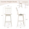 thumbnail image 3 of Gymax 2 Pcs Tabourets de Bar de Comptoir 24,5 Pouces Pivotants avec Dossier Ajouré Blanc, 3 of 8