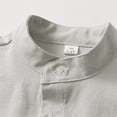 thumbnail image 4 of 2025 Spring Boy's Shirt Solid Small Place Color Standing Long Sleeve Tops Boys Breasted Cardigan Children's, 4 of 8